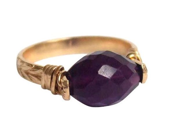 Gemshine - Damen - Ring - Spannring - Vergoldet - Amethyst - Violett – Bild 4