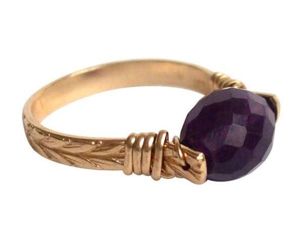 Gemshine - Damen - Ring - Spannring - Vergoldet - Amethyst - Violett – Bild 3