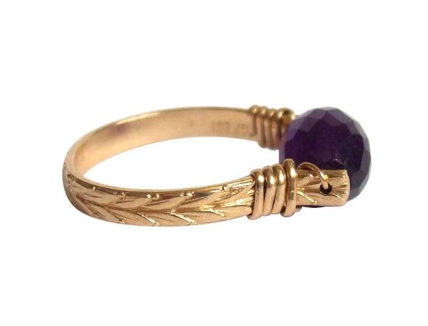 Gemshine - Damen - Ring - Spannring - Vergoldet - Amethyst - Violett – Bild 5