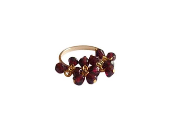 Gemshine - Damen - Ring - Vergoldet - Granat - Dunkelrot