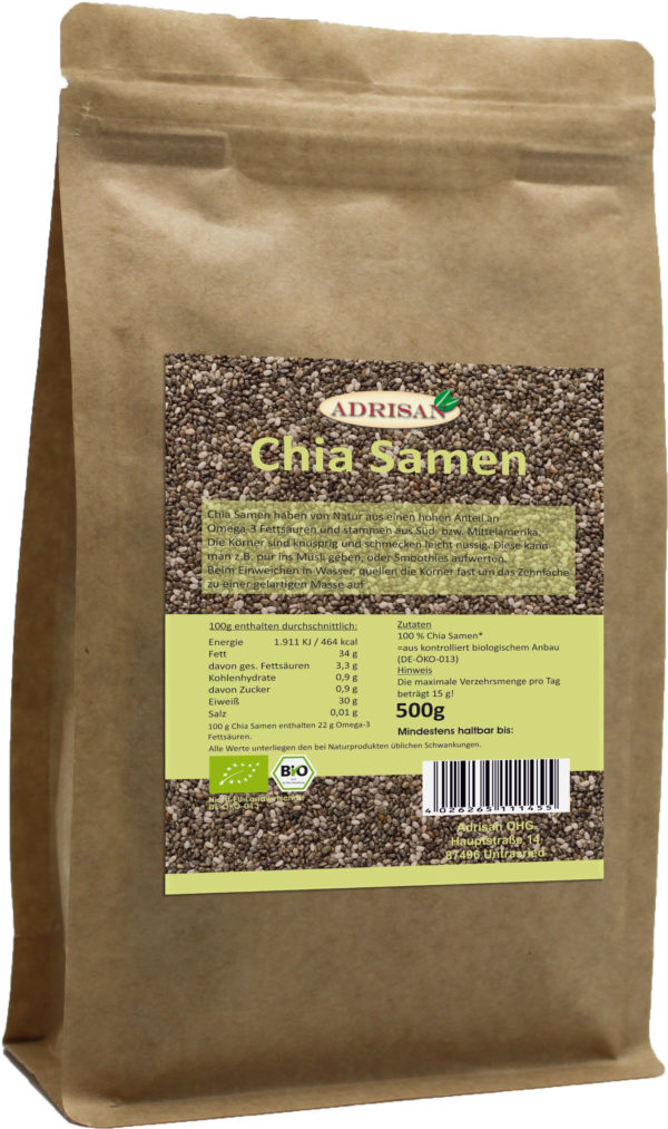 Adrisan Chia Samen Bio* 500 g vegan