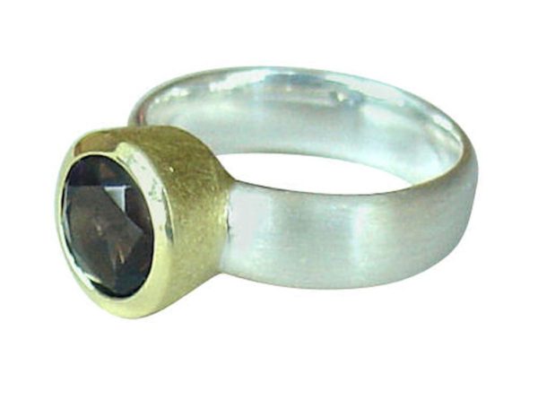 Gemshine - Damen - Ring - Silber 925 - Vergoldet - Rauchquarz - Braun, Ringgröße:57 (18.1) – Bild 5