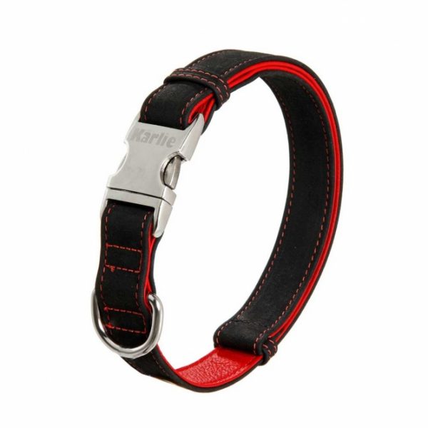 Karlie Buffalo Ultra Halsband - Schwarz/Rot - 40 mm / 55-75 cm