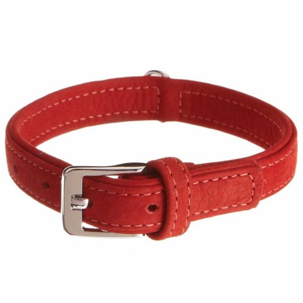 Karlie Halsband Buffalo aus Kalbsleder - Rot - 32 cm/12 mm – Bild 3