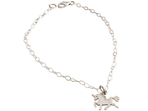 GEMSHINE Armband mit Einhorn. Armkette aus 925 Silber mit einer Länge von 18 cm. Massiv 925 Silber, vergoldet, rosé vergoldet. Made in Spanien. Geschenketui, Metall Farbe:Silber – Bild 3