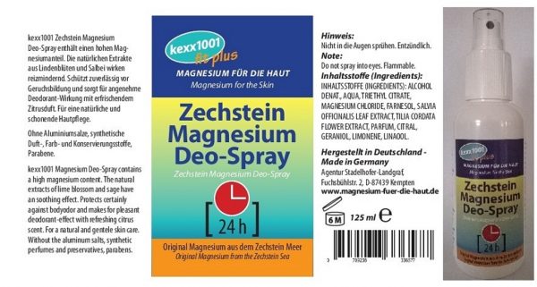 Zechstein Magnesium-Deo-Spray 125 ml  kexx1001 Salbei- und Lindenblütenextrakt feiner Zitrusduft – Bild 3