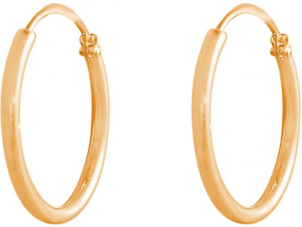 GEMSHINE 585 Gold 14k Creolen endless Hoop Ohrringe im klassischen Design in Größen 10 mm - 16 mm. Made in Madrid / Spanien, Ohrringe Diameter:10