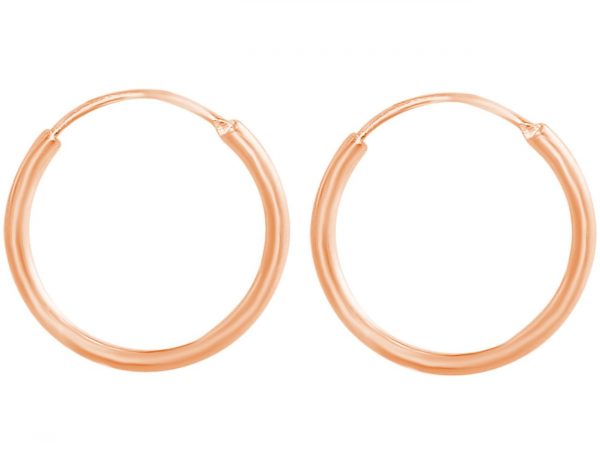 GEMSHINE 585 rose Gold 14k Creolen endless Hoop Ohrringe im klassischen Design in Größen 10 mm - 16 mm. Made in Madrid / Spanien, Ohrringe Diameter:10 – Bild 4