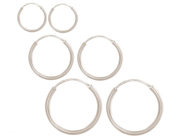 GEMSHINE 925 Silber Creolen endless Hoop Ohrringe im klassischen Design in Größen 12 mm - 40 mm. Made in Madrid / Spanien, Ohrringe Diameter:25 – Bild 5