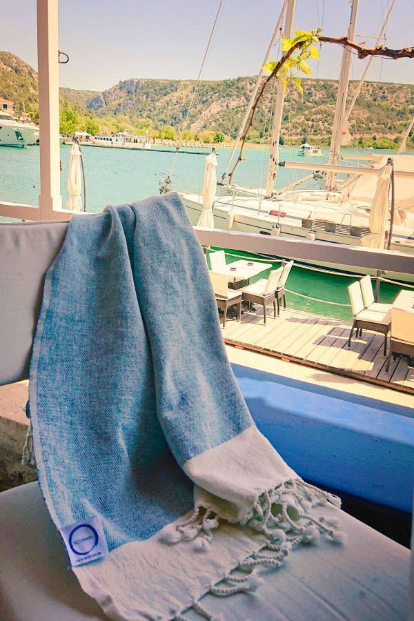 Strandtuch & Badetuch "Ecobain Rugged Towel" fading aqua – Bild 7