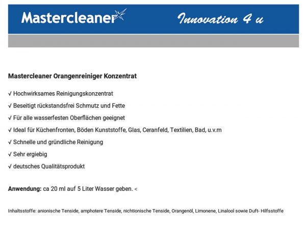 Mastercleaner Orangenreiniger 1 Liter – Bild 4