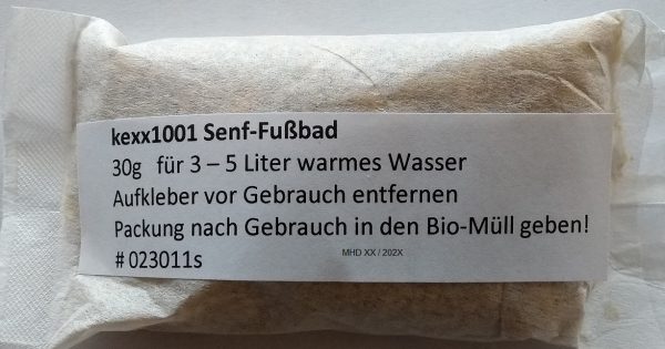 Senf-Fußbad 30g Beutel kexx1001 Senf geschrotet hygienisch Beutel voll kompostierbar