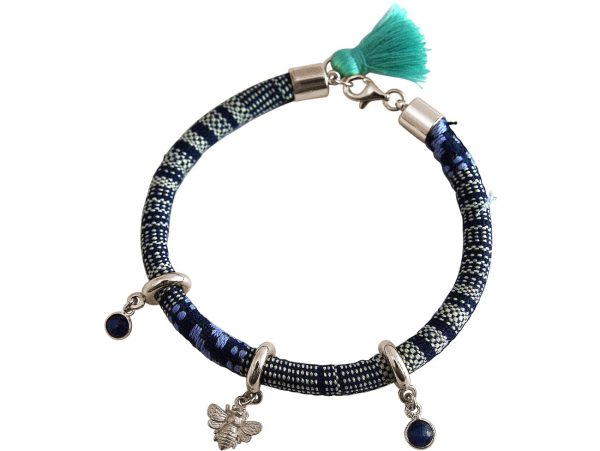 Gemshine - Damen - Armband - 925 Silber - AZTEC - BEE - Biene  - Saphir - Blau – Bild 4