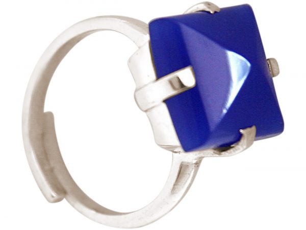 Gemshine - Damen - Ring - 925 Silber - Chalcedon - Blau - 12mm - Größenverstellbar – Bild 3