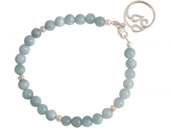 GEMSHINE Damenarmband aus 925 Silber mit YOGA Lotusblume und Aquamarinen hervorragender Qualität und Farbe. Made in Madrid / Spanien. Im eleganten Schmucketui mit Geschenkverpackung geliefert. – Bild 4