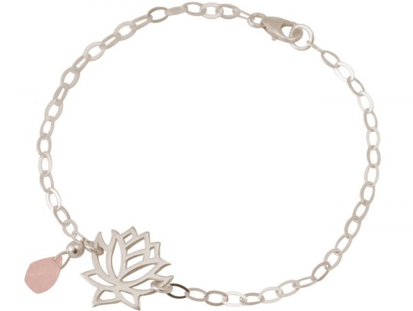 GEMSHINE Damenarmband aus 925 Silber mit YOGA Lotusblume und Rosenquarz. Edelstein hervorragender Qualität und Farbe. Made in Madrid / Spanien. Im eleganten Schmucketui mit Geschenkverpackung. – Bild 3