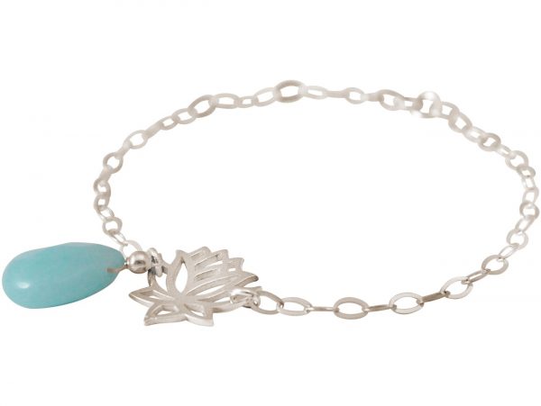 GEMSHINE Damenarmband aus 925 Silber mit YOGA Lotusblume und Türkis Tropfen. Edelstein hervorragender Qualität und Farbe. Made in Madrid / Spanien. Im eleganten Schmucketui mit Geschenkverpackung – Bild 5