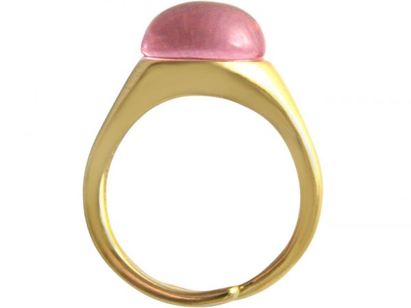 Gemshine - Damen - Ring - 925 Silber Vergoldet - Rosenquarz - Rosa - Größenverstellbar - 10mm – Bild 5