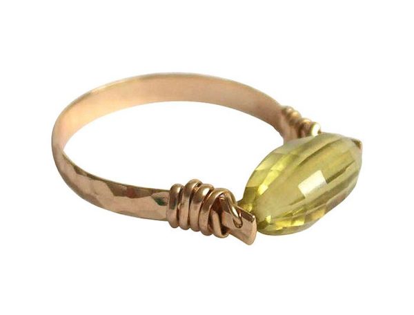 Gemshine - Damen - Ring - Spannring - Vergoldet - Lemon Quarz - Gelb, Ringgröße:57 (18.1) – Bild 5