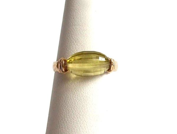 Gemshine - Damen - Ring - Spannring - Vergoldet - Lemon Quarz - Gelb, Ringgröße:54 (17.2) – Bild 5