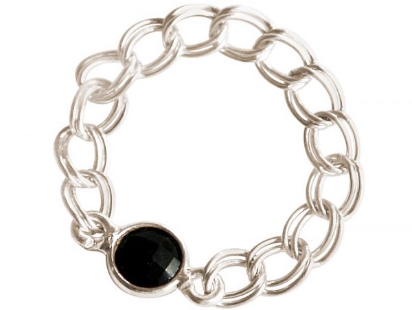 Gemshine - Damen - Ring - 925 Silber - Onyx - Schwarz - Beweglich - Geschmeidig