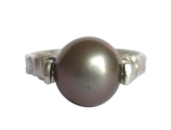 Gemshine - Damen - Ring - Spannring - 925 Silber - Zuchtperle - Tahiti - Grau - 8mm, Ringgröße:53 (16.9) – Bild 4