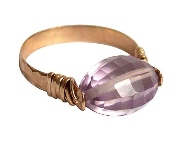 Gemshine - Damen - Ring - Spannring - Vergoldet - Rosenquarz - Rosa, Ringgröße:55 (17.5)