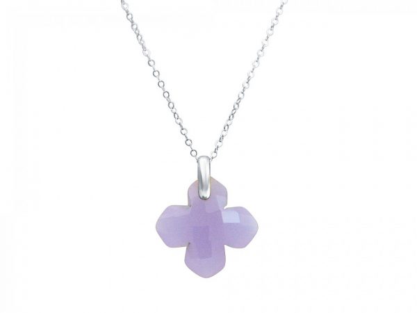 Gemshine - Damen - Halskette - Anhänger - 925 Silber - Chalcedon - Lavendel Lila - GEM - 2,5 cm – Bild 4