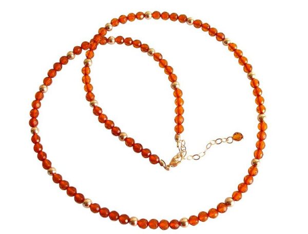 Gemshine - Damen - Halskette - Vergoldet - Bernstein - Gelb - Orange - 45 cm – Bild 4