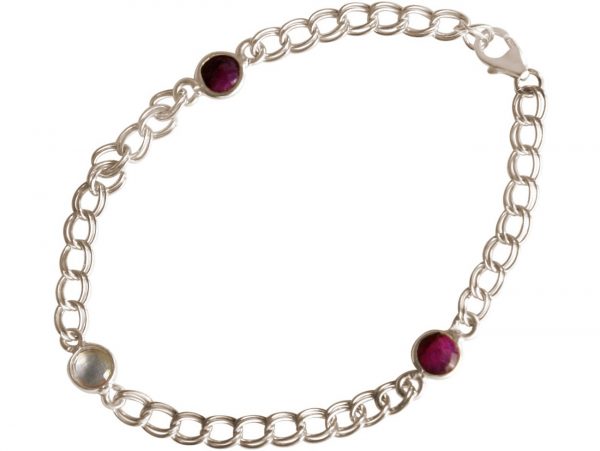 Gemshine - Damen - Armband - 925 Silber - Rubin - Rosenquarz - Rot - Rosa - Kette - Geschmeidig