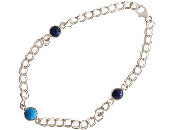 Gemshine - Damen - Armband - 925 Silber - Saphir - Türkis - Blau - Kette - Geschmeidig