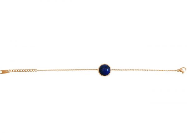 GEMSHINE Damenarmband mit Lapis Lazuli. Längenverstellbare Armkette aus Silber, vergoldet, rose. Hochwertig verarbeitet, im eldlen Etui mit Geschenkverpackung – Bild 4