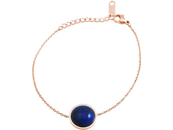 GEMSHINE Damenarmband mit Lapis Lazuli. Längenverstellbare Armkette aus Silber, vergoldet, rose. Hochwertig verarbeitet, im eldlen Etui mit Geschenkverpackung, Metall Farbe:Silber rose vergoldet – Bild 3