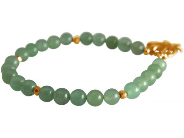 GEMSHINE Damenarmband aus hochwertig vergoldetem 925 Silber mit YOGA Lotusblume und Jade Edelsteine hervorragender Qualität. Made in Madrid / Spanien. Im eleganten Schmucketui mit Geschenkverpackung. – Bild 3