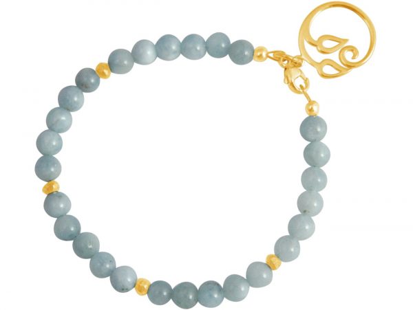 GEMSHINE Damenarmband aus hochwertig vergoldetem 925 Silber mit YOGA Lotusblume und Aquamarinen hervorragender Qualität. Made in Madrid / Spanien. Im eleganten Schmucketui mit Geschenkverpackung. – Bild 4