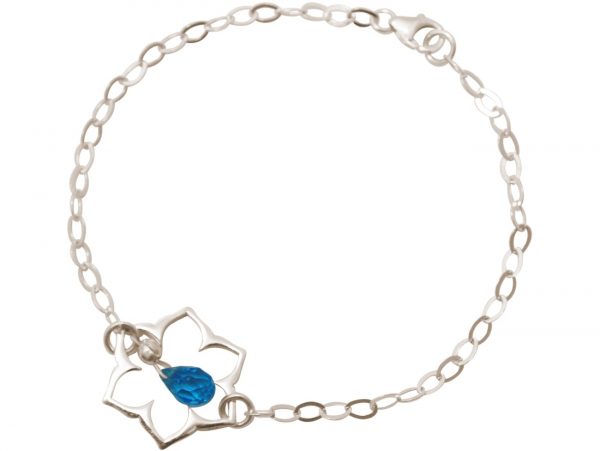 GEMSHINE Damenarmband aus 925 Silber mit YOGA Lotusblume und Blautopas Quarz. Edelstein hervorragender Qualität und Farbe. Made in Madrid / Spanien. Im eleganten Schmucketui mit Geschenkverpackung. – Bild 3