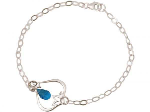 GEMSHINE Damenarmband aus 925 Silber mit YOGA Lotusblume und Blautopas Quarz. Edelstein hervorragender Qualität und Farbe. Made in Madrid / Spanien. Im eleganten Schmucketui mit Geschenkverpackung. – Bild 3