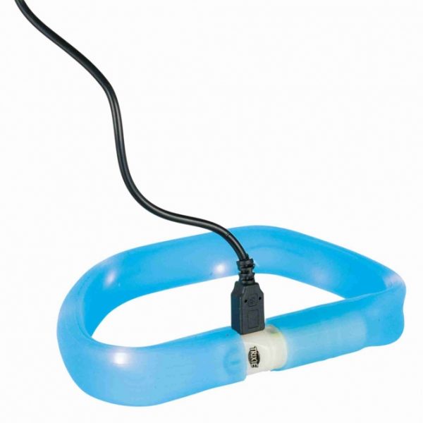 Trixie Flash Leuchtband USB - extra breit - blau / 50 cm – Bild 4