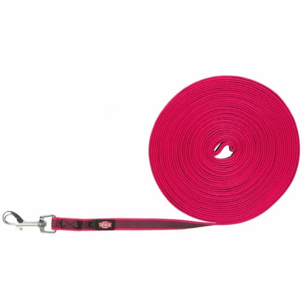 Trixie Schleppleine, gummiert - fuchsia - 10 m/15 mm