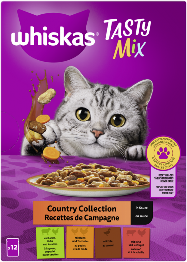 Whiskas M.P Tasty Mix CountryCol Sauce 12x85gP