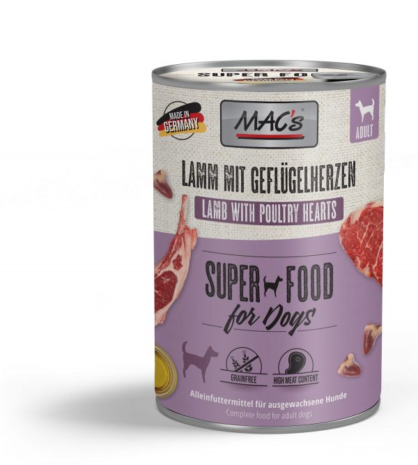 MAC's DOG Lamm & Geflügelherzen 400g