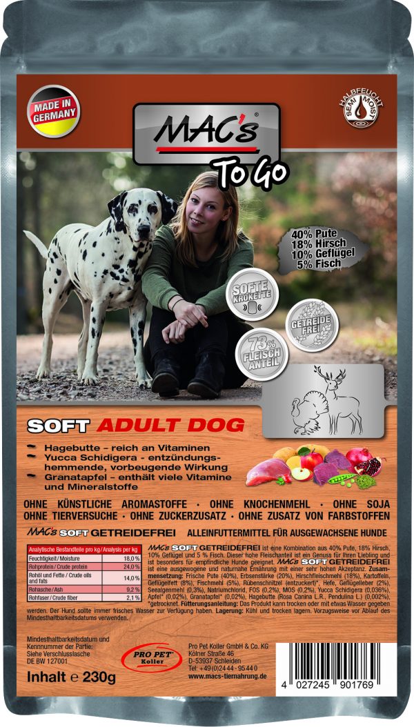 MAC's DOG Soft "to go" Pute & Hirsch 230g