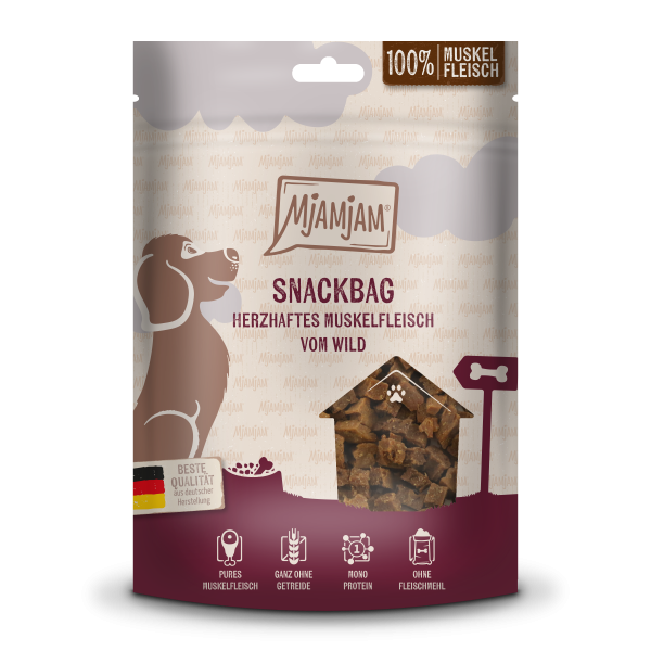 MjAMjAM Hund Snackbag Wild 100g