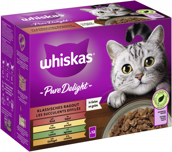 Whiskas Pure Del. Kla. Rag Gelee 12x85gP