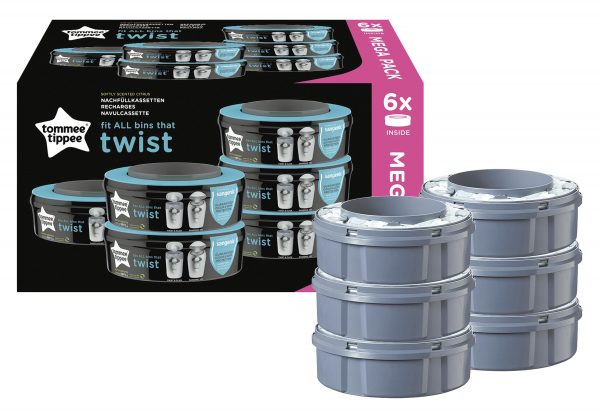 TOMMEE TIPPEE Nachfüllkassette Twis &Click + Sangenic Tec Windeleimer 6er Set