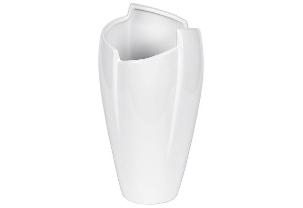 Vase Keramik 13,5x13,5x27cm weiß glasiert