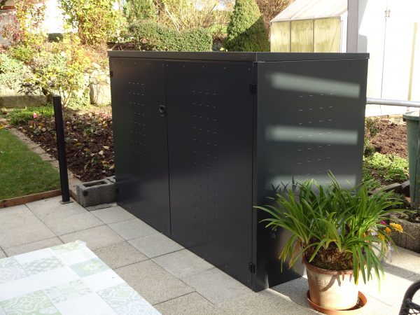 Gartenbox- Fahrradgarage FD mit Pultdach aus Aluminium RAL-7016 Anthrazit – Bild 3