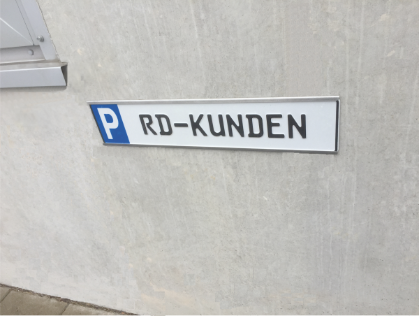 Parkschild- Halterung für Wandbefestigung aus Edelstahl für KFZ - Schild/Kennzeichen