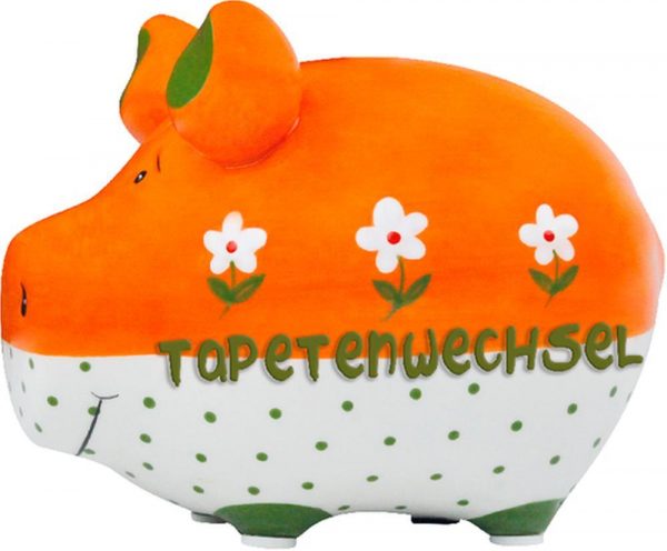 Sparschwein ''Tapetenwechesl'' - Kleinschwein von KCG - Höhe ca. 9 cm, 1 Stück