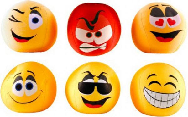 Spandex Bälle Emoticons 20cm sortiert, 1 Stück